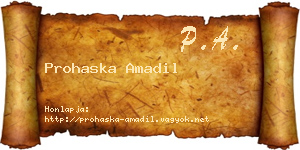 Prohaska Amadil névjegykártya